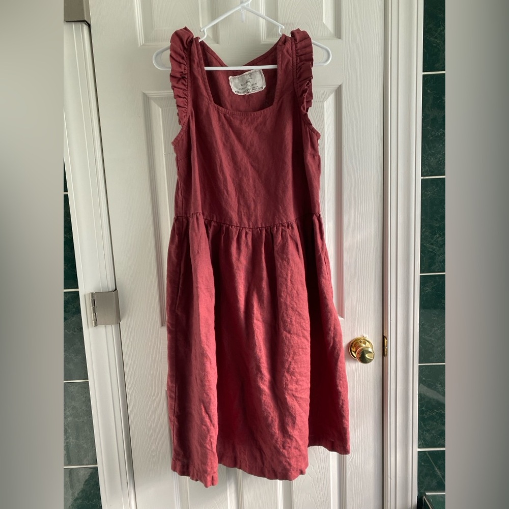 Not Perfect Linen NPL Mystic Linen Dress Marsala